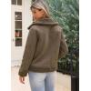 imageAllegra K Winter Faux Suede Jacket Coat for Women 2025 Faux Fur Shearing Lined Warm Thick Fleece Fuzzy OuterwearDark Brown