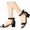 imageAllegra K Womens Ankle Strap Block Low Heel SandalBlack