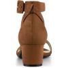 imageAllegra K Womens Ankle Strap Block Low Heel SandalBrown