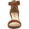 imageAllegra K Womens Ankle Strap Block Low Heel SandalBrown