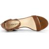 imageAllegra K Womens Ankle Strap Block Low Heel SandalBrown