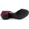 imageAllegra K Womens Ankle Strap Block Low Heel SandalBurgundy