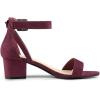 imageAllegra K Womens Ankle Strap Block Low Heel SandalBurgundy