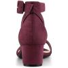 imageAllegra K Womens Ankle Strap Block Low Heel SandalBurgundy