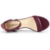 imageAllegra K Womens Ankle Strap Block Low Heel SandalBurgundy