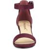 imageAllegra K Womens Ankle Strap Block Low Heel SandalBurgundy