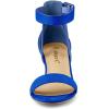 imageAllegra K Womens Ankle Strap Block Low Heel SandalDeep Blue