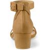 imageAllegra K Womens Ankle Strap Block Low Heel SandalKhaki