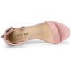 imageAllegra K Womens Ankle Strap Block Low Heel SandalLight Pink