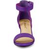 imageAllegra K Womens Ankle Strap Block Low Heel SandalPurple