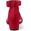 imageAllegra K Womens Ankle Strap Block Low Heel SandalRed