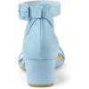 imageAllegra K Womens Ankle Strap Block Low Heel SandalSky Blue