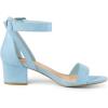 imageAllegra K Womens Ankle Strap Block Low Heel SandalSky Blue