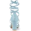 imageAllegra K Womens Strappy Lace Up Heel Chunky High Heels SandalsSky Blue