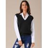 imageAllegra K Womens Sweater Vest V Neck Sleeveless Uniform Classic Knitted Pullover TopsBlack