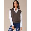 imageAllegra K Womens Sweater Vest V Neck Sleeveless Uniform Classic Knitted Pullover TopsCoffee