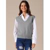 imageAllegra K Womens Sweater Vest V Neck Sleeveless Uniform Classic Knitted Pullover TopsGrey