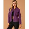 imageAllegra K Womens TurnDown Collar Flap Pockets Snap Button Faux Suede JacketPurple