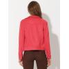 imageAllegra K Womens TurnDown Collar Flap Pockets Snap Button Faux Suede JacketRed