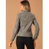 imageAllegra K Womens TurnDown Collar Flap Pockets Snap Button Faux Suede JacketTaupe