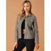 imageAllegra K Womens TurnDown Collar Flap Pockets Snap Button Faux Suede JacketTaupe