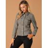 imageAllegra K Womens TurnDown Collar Flap Pockets Snap Button Faux Suede JacketTaupe