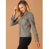 imageAllegra K Womens TurnDown Collar Flap Pockets Snap Button Faux Suede JacketTaupe