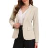 imageAllegra K Blazers for Women Business Casual Long Sleeve One Button Pockets Suit Jackets Work Office Blazer with Shoulder PadsKhaki