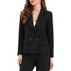 imageAllegra K Blazers for Womens Business Casual Double Breasted Long Sleeve Work Jacket Office SuitBlack