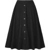 imageAllegra K Corduroy Skirt for Women Button Front High Waist Vintage Stretch ALine Flared Casual Midi Skirts with PocketsBlack