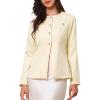 imageAllegra K Elegant Work Blazer for Womens Collarless Long Sleeve Business Jacket Office SuitBeige