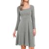 imageAllegra K Knit Sweater Dress for Women Fall Casual Square Neck Long Sleeve A Line Dresses with PocketsGrey