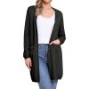 imageAllegra K Long Cardigan Sweaters for Womens Long Sleeve Open Front Lightweight Knit Cardigans TrendyBlack
