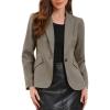 imageAllegra K Plaid Business Blazer for Womens Houndstooth Lapel Collar One Button Work Office Suit JacketBrown