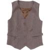 imageAllegra K Vest Tops for Women V Neck Sleeveless Button Down Striped Trendy Waistcoat Top Ladies Business Casual OutfitsCoffee