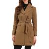imageAllegra K Winter Coats for Womens Lapel Collared Single Breasted with Belt Overcoat Trench OuterwearKhaki