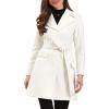 imageAllegra K Winter Coats for Womens Lapel Collared Single Breasted with Belt Overcoat Trench OuterwearWhite