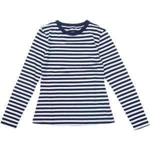 imageAllegra K Striped t Shirts for Women Long Sleeve Tops Crew Neck Fitted Tees Casual Trendy OutfitsNavy Blue Stripe