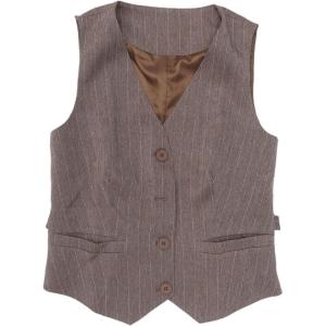 imageAllegra K Vest Tops for Women V Neck Sleeveless Button Down Striped Trendy Waistcoat Top Ladies Business Casual OutfitsCoffee