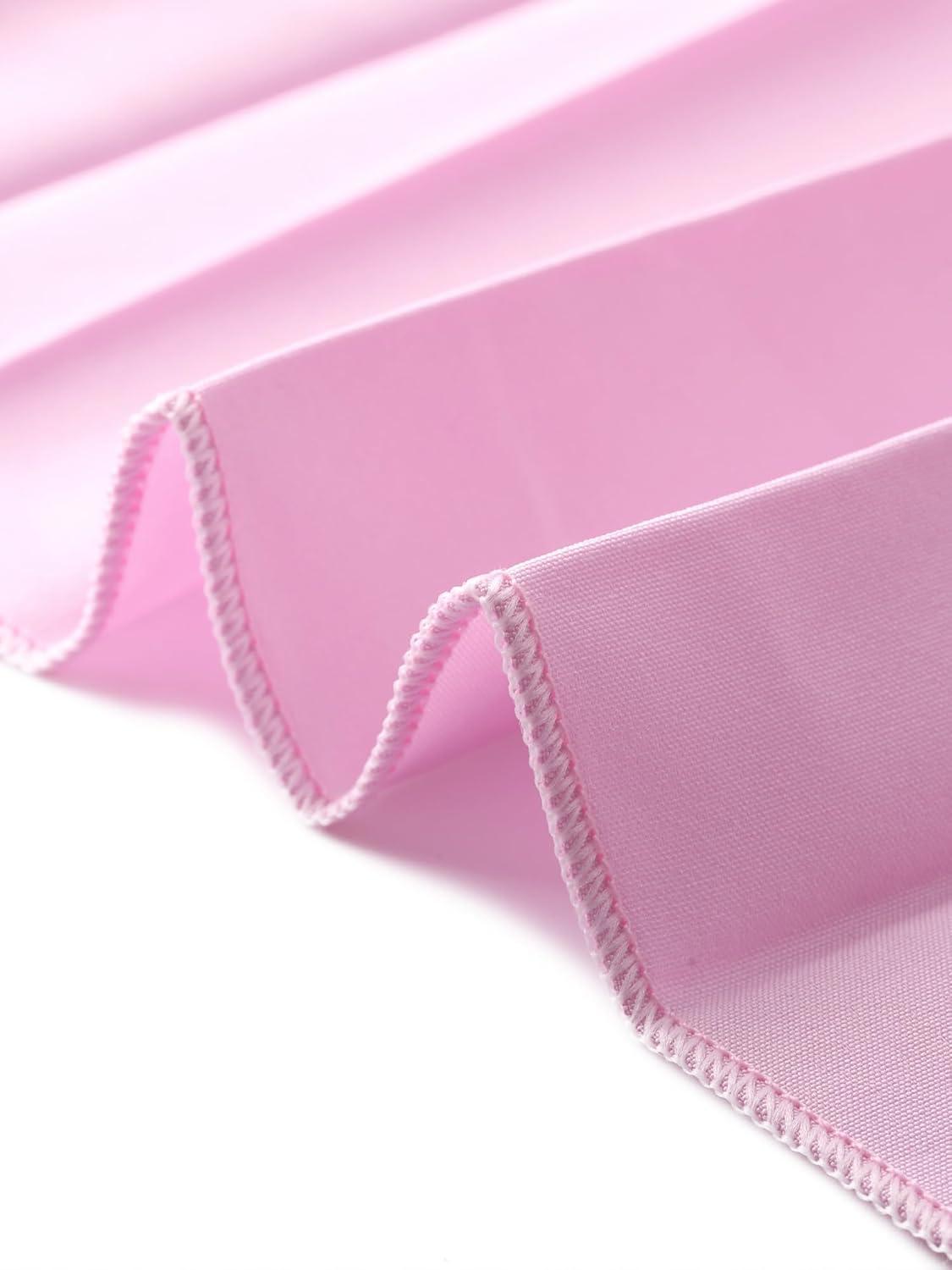 imageAllegra K Long Pleated Skirt for Womens Elastic High Waist with Belt Swing Aline Work Maxi SkirtRose Pink