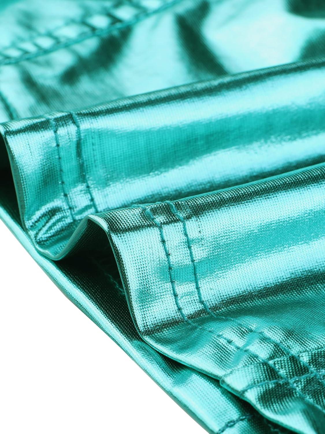 imageAllegra K Metallic Crop Top for Womens Sleeveless Cut Out Party Clubwear Holographic Tank TopsLake Green