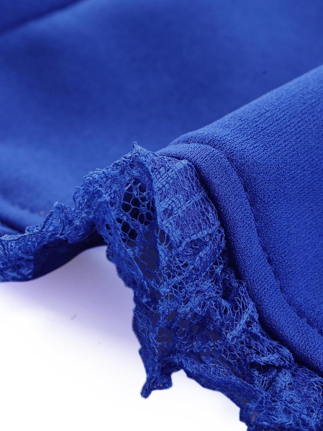 imageAllegra K Victorian Shirt for Womens Sweetheart Neck Puff Sleeve Halloween Lace Up Gothic BlouseRoyal Blue