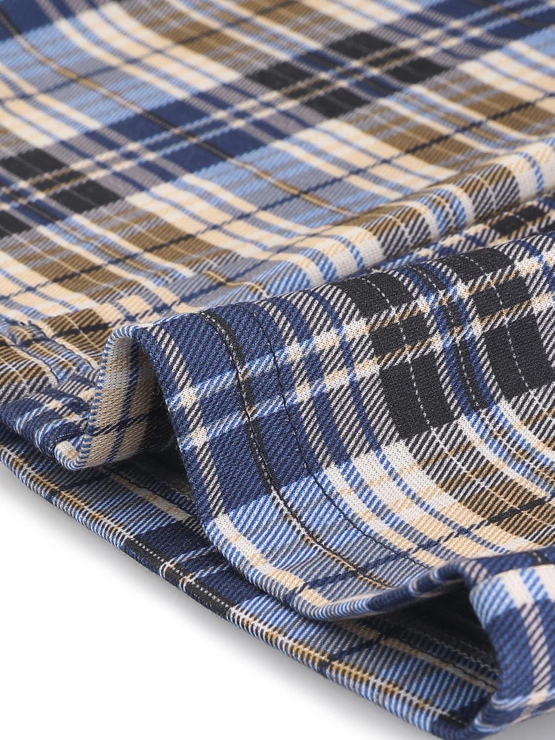 imageAllegra K Womens Plaid Pants High Waisted Vintage Tartan Checkered Cropped Casual Work PantsBlue