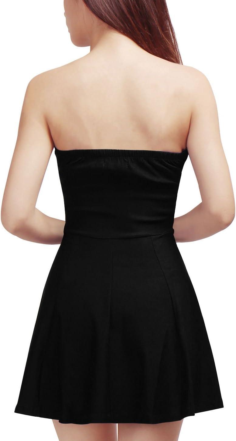 imageAllegra K Womens Sexy Strapless Party Dress Sweetheart Neck Sleeveless Mini Tube Top DressesBlack