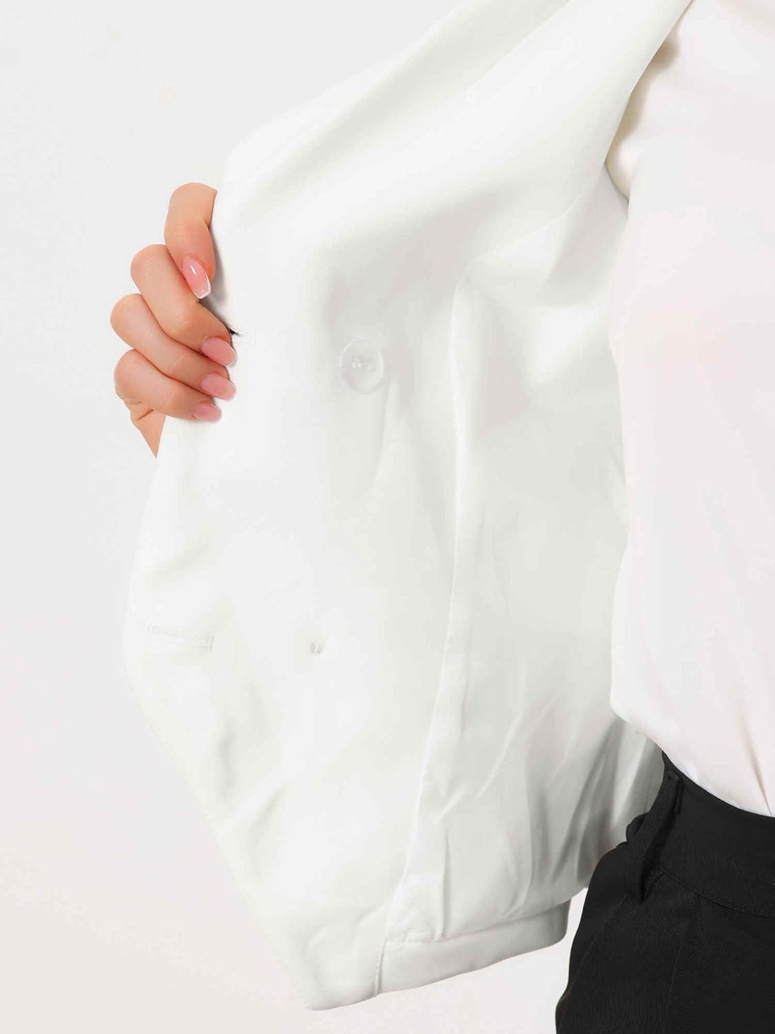 imageAllegra K Womens Suit Vest Double Breasted Business Lapel Dressy Waistcoat VestWhite