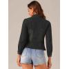 imageAllegra K Casual Denim Jacket for Womens Classic Stand Collar Long Sleeve Jean JacketBlack