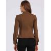 imageAllegra K Casual Denim Jacket for Womens Classic Stand Collar Long Sleeve Jean JacketBrown