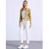 imageAllegra K Casual Denim Jacket for Womens Classic Stand Collar Long Sleeve Jean JacketKhaki