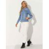 imageAllegra K Casual Denim Jacket for Womens Classic Stand Collar Long Sleeve Jean JacketLight Blue