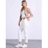 imageAllegra K Casual Denim Jacket for Womens Classic Stand Collar Long Sleeve Jean JacketPink